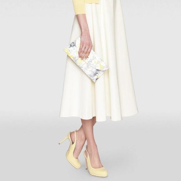 LK Bennett CLEMMIE PATENT LEATHER SLINGBACK PLATFORM HEEL Yellow Size 36 - Picture 3 of 11